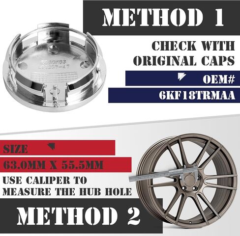 KitsPro 2.5Inch 63MM Wheel Center Caps for Dodge RAM 1500 Rim Hub Caps 6KF18TRMAA, Pack of 4 (Chrome, Outer 63MM, Inner 56MM) in Kuwait