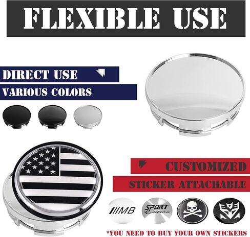 KitsPro 2.5Inch 63MM Wheel Center Caps for Dodge RAM 1500 Rim Hub Caps 6KF18TRMAA, Pack of 4 (Chrome, Outer 63MM, Inner 56MM) in Kuwait