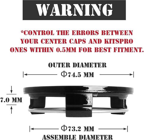 KitsPro 2.5Inch 63MM Wheel Center Caps for Dodge RAM 1500 Rim Hub Caps 6KF18TRMAA, Pack of 4 (Chrome, Outer 63MM, Inner 56MM) in Kuwait