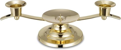 Gold Unity Candle Holder for Wedding Ceremony – 3-Arm Candle Stand with Center Spike for Pillar and Taper Candles, Elegant Metal Wedding Decor in Kuwait