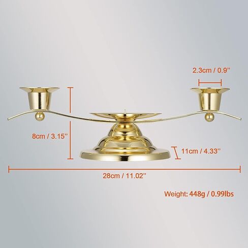 Gold Unity Candle Holder for Wedding Ceremony – 3-Arm Candle Stand with Center Spike for Pillar and Taper Candles, Elegant Metal Wedding Decor in Kuwait