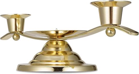 Gold Unity Candle Holder for Wedding Ceremony – 3-Arm Candle Stand with Center Spike for Pillar and Taper Candles, Elegant Metal Wedding Decor in Kuwait