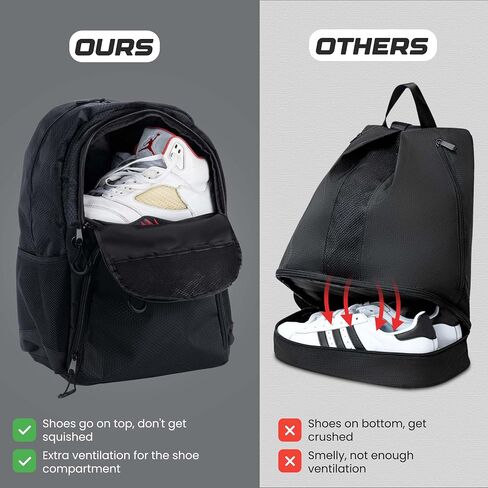 Soccer & Basketball Sports Bag with Ball Pump - Basketball Backpack with Separate Ball & Shoes Holder Compartment, Soccer Basketball Football & Volleyball Bag with Large Capacity in Saudi Arabia