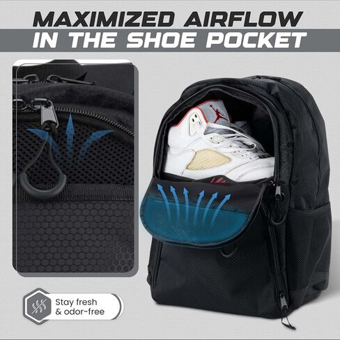Soccer & Basketball Sports Bag with Ball Pump - Basketball Backpack with Separate Ball & Shoes Holder Compartment, Soccer Basketball Football & Volleyball Bag with Large Capacity in Saudi Arabia