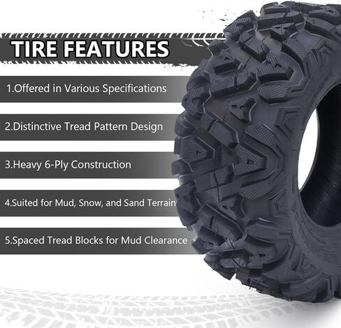 26x11x14 ATV UTV All Terrain Off-Road Tires, 6 Ply Tubeless, Set of 2 in Kuwait
