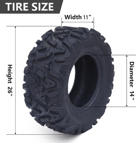 26x11x14 ATV UTV All Terrain Off-Road Tires, 6 Ply Tubeless, Set of 2 in Kuwait