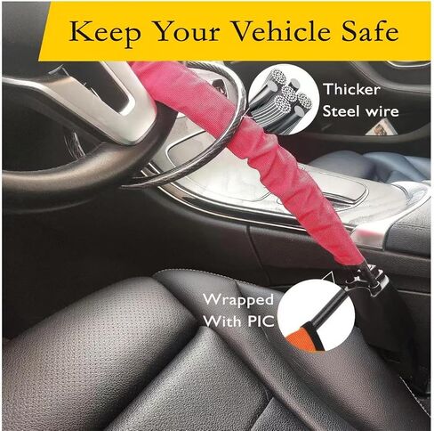 Anti-Theft Car Steering Wheel Lock with 3 Keys, Portable, Universal Anti-Theft Security Device, Multi-Functional, Fit Most Vehicles, SUV/Truck/Golf (Blue) in Saudi Arabia