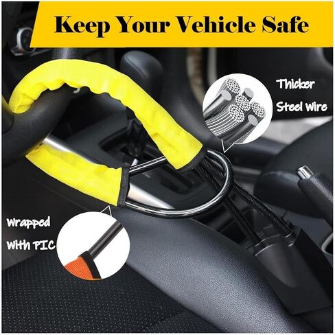 Anti-Theft Car Steering Wheel Lock with 3 Keys, Portable, Universal Anti-Theft Security Device, Multi-Functional, Fit Most Vehicles, SUV/Truck/Golf (Blue) in Saudi Arabia