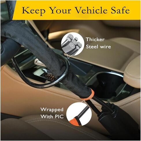 Anti-Theft Car Steering Wheel Lock with 3 Keys, Portable, Universal Anti-Theft Security Device, Multi-Functional, Fit Most Vehicles, SUV/Truck/Golf (Blue) in Saudi Arabia