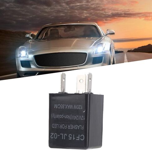 LED Flasher Relay CF15 JL02 3 Pin Electronic Turn Flashers Non Polarity 12V 24V Universal ABS Normally Open Flash Relay Electronic Automotive Replacement Flashers in Kuwait