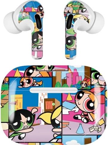 غلاف صوتي من Skinit متوافق مع Apple AirPods Pro (الجيل الثاني، 2022) - تصميم Warner Bros Powerpuff Girls Hearts المرخص رسميًا in Kuwait