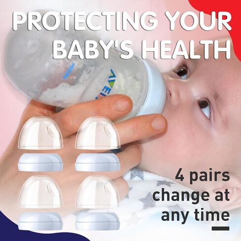 Baby Bottle Caps Replacements - Dome Caps Collar Accessories for Philips Avent Bottles, Nipple Rings for Philips Avent Natural Bottles - 2-Pack Baby Bottle Rings and Caps Kit in Saudi Arabia