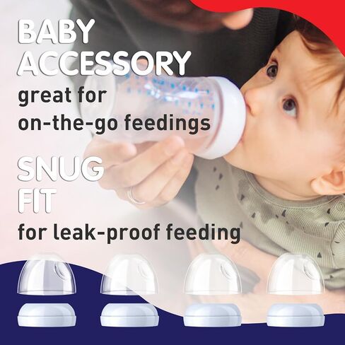 Baby Bottle Caps Replacements - Dome Caps Collar Accessories for Philips Avent Bottles, Nipple Rings for Philips Avent Natural Bottles - 2-Pack Baby Bottle Rings and Caps Kit in Saudi Arabia