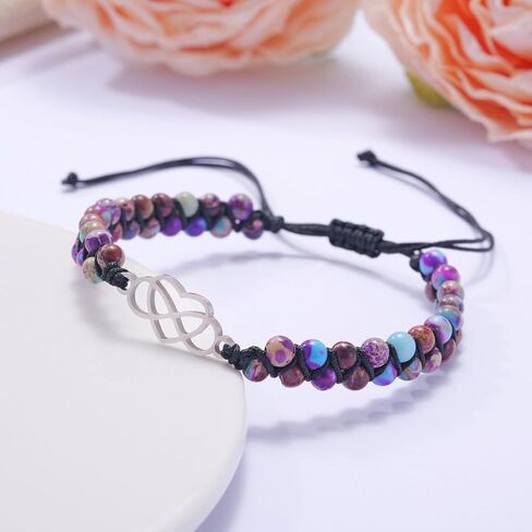 Kvekstio Granddaughter Gifts from Grandma, Infinity Forever Love Heart Bracelet, Birthday Christmas Stocking Stuffers for Teens in Saudi Arabia