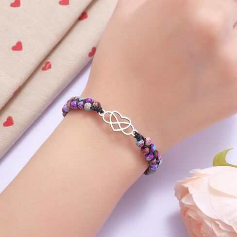 Kvekstio Granddaughter Gifts from Grandma, Infinity Forever Love Heart Bracelet, Birthday Christmas Stocking Stuffers for Teens in Saudi Arabia