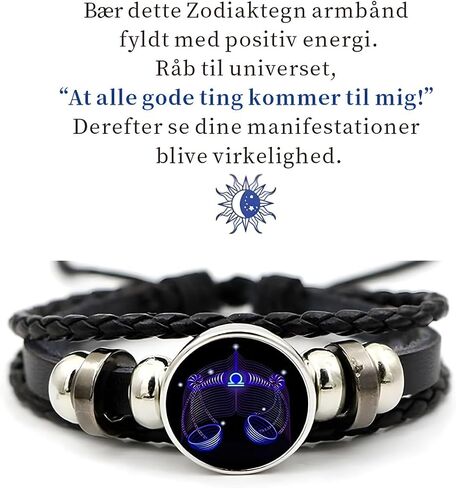 Zodiac Signs Spirit Bracelet for Women Men Adjustable 12 Constellation Bracelets Bracelet Multilayer Zodiac Black Leather Bracelets Zodiac Sign Wrap Bracelet Birthday Jewelry in Saudi Arabia