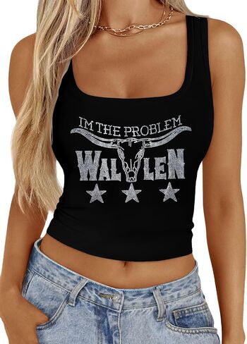 Women Cowgirl Country Concertyless Sconped Tank Top Summer Summer Disual Cowboy Shirt Western Graphic Top Music Fans in Kuwait