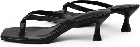 iiimmu Kitten Heels Flip Flops Heeled Thong Sandals for Women Square Open Toe with 2 Inch Low Heel in Kuwait