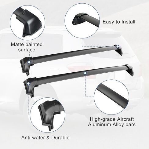 حامل سقفي من CARMOCAR قضبان متقاطعة متوافقة مع Honda CRV 2007 2008 2009 2010 2011 قضبان أمتعة على السطح حامل بضائع من الألومنيوم باللون الأسود in Kuwait