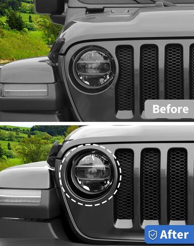 Angry Eyes Headlight Trim Cover & Front Grille Inserts Guard Cover Fit for 2024 + Jeep Wrangler JL Gladiator JT in Saudi Arabia