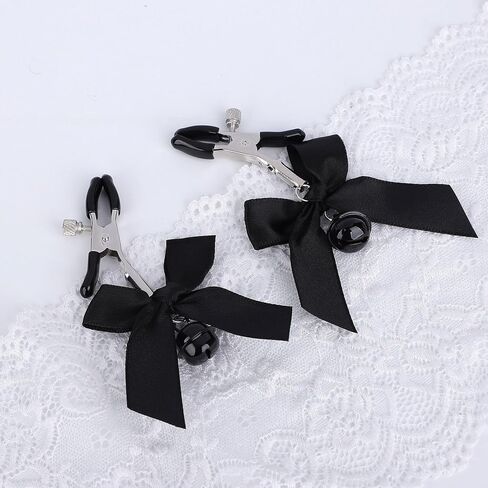 DATOA Body Ring with Bell Bowknot Body Clamps Clip on Body Non Piercing Body Jewelry Nipple Clamps Faux Body Jewelry in Saudi Arabia