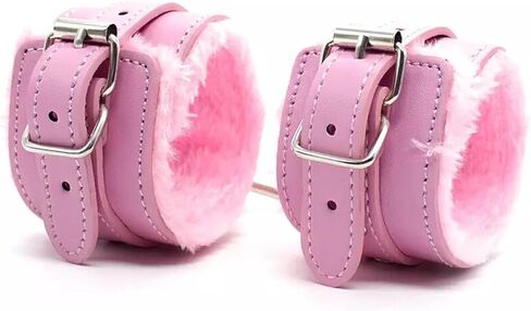 Adjustable Handcuffs Ankle Bracelets，Role Play Exercise Bands Leash Detachable for Home Yoga Gyms Party Cosplay Jewelry，Plush PU Leather BondageFetish Handcuffs in Kuwait