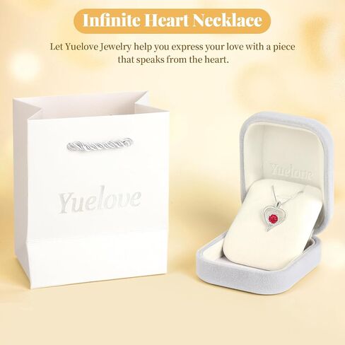 925 Sterling Silver Infinity Necklace - Elegant Heart Pendant Necklace for Women - Birthstone Women's Necklace for Mom, Wife, Girlfriend - Ideal Gift for Birthday, Anniversary, Wedding in Saudi Arabia