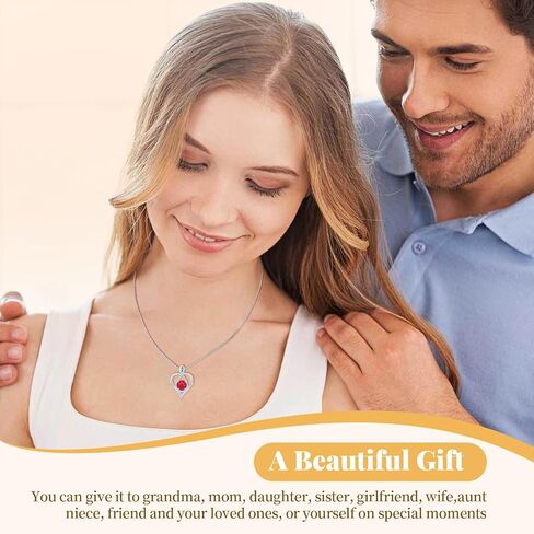 925 Sterling Silver Infinity Necklace - Elegant Heart Pendant Necklace for Women - Birthstone Women's Necklace for Mom, Wife, Girlfriend - Ideal Gift for Birthday, Anniversary, Wedding in Saudi Arabia