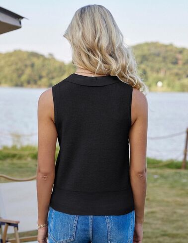 GRACE KARIN Sweater Vest Women Summer Sleeveless Knit Cardigans V Neck Collared Lightweight Button Down Sweaters Tops in Saudi Arabia