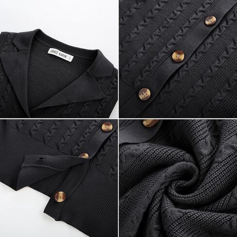 GRACE KARIN Sweater Vest Women Summer Sleeveless Knit Cardigans V Neck Collared Lightweight Button Down Sweaters Tops in Saudi Arabia
