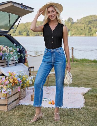 GRACE KARIN Sweater Vest Women Summer Sleeveless Knit Cardigans V Neck Collared Lightweight Button Down Sweaters Tops in Saudi Arabia