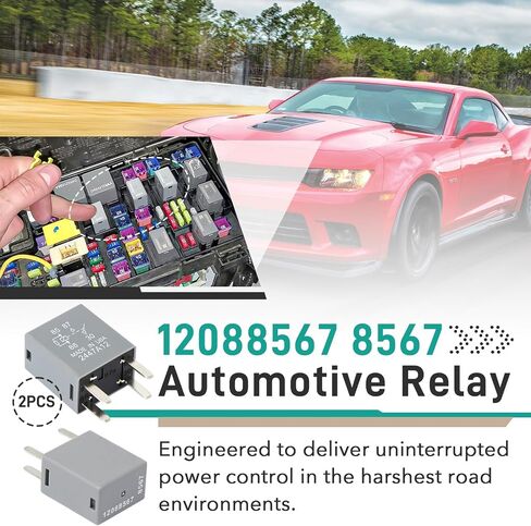 2 Pcs 12088567 8567 Automotive Relay - 12VDC 30A 4-Pin, High-Performance Automotive Relay 12088567 Fit for Buick, Cadillac, Chevrolet, GMC - OEM Replacement for ECM, Ignition, Horn & More in Kuwait