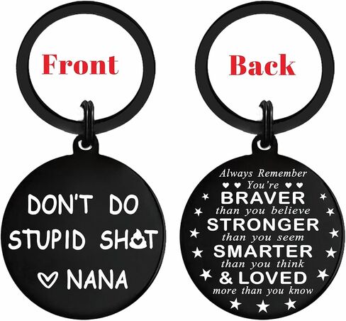 Funny Grandson Granddaughter Christmas Keychain Gift from Grandparents - Grandchild Teenage Boys Girl Valentine Gag Gift in Kuwait