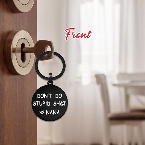 Funny Grandson Granddaughter Christmas Keychain Gift from Grandparents - Grandchild Teenage Boys Girl Valentine Gag Gift in Kuwait