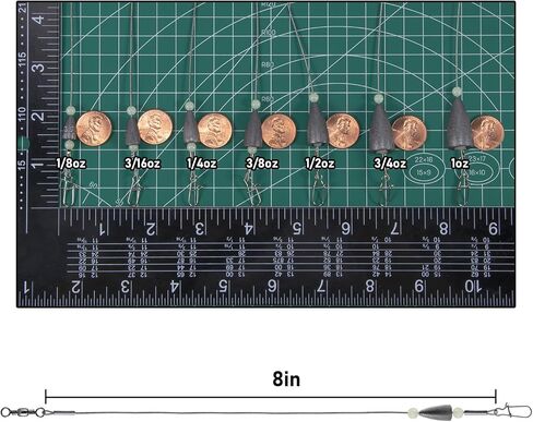 Dr.Fish 15 Pack Carolina Ready Rigs with Bullet Sinkers, Pre Rigged Stainless Steel Wire Leaders for Bass Fishing Rigs Snelled Hooks Freshwater Leaders with Swivels Catfish Walleye in Saudi Arabia