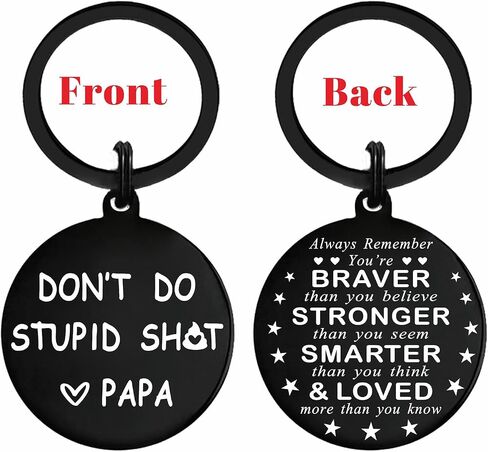 Funny Grandson Granddaughter Christmas Keychain Gift from Grandparents - Grandchild Teenage Boys Girl Valentine Gag Gift in Kuwait
