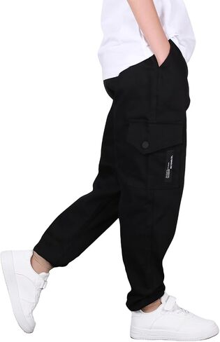 Boys' Functional Cargo Pants - Elastic & Breathable, with Flexibility and Multiple Pockets - Ideal for Kids, Teens in Saudi Arabia