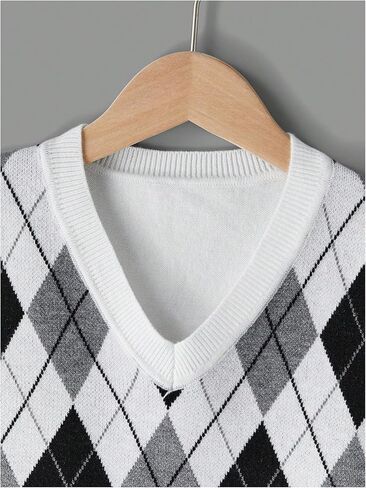 Sweatyrocks فتاة أرجل منقوشة السترة سترة v الرقبة بلا أكمام in Kuwait