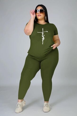 Plus Size Two Piece Outfits For Women Summer Sweatsuits Jogger Sets Casual Print Shorts Tracksuit Sets in Kuwait