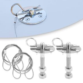 4in Threaded Engine Hood Pins Kit, Stainless Steel Hood Pins for Truck, Truck Engine Cover Pin with Grommets and Washers Kit for Truck Racing Vehicle