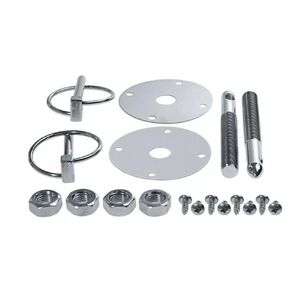 18 pcs/set shlpdfm chrome Universal Hood Pin Kit 3/16 "Flip Over Style Clips Fits for Chevy Ford Mopar Sports Drag Racing Race