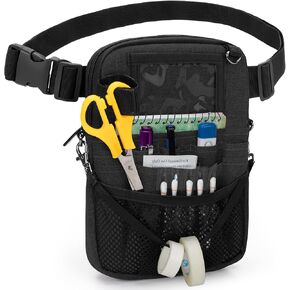 Trunab Nurse Fanny Pack with Tape Holder and Medical Gear Pockets, Utility Nurse Waist Storage Bag, with Adjustable Waist Strap, Nurse Belt Organizer Pouch for Stethoscopes, Scissors Black in Kuwait
