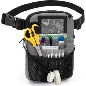 Trunab Nurse Fanny Pack with Tape Holder and Medical Gear Pockets, Utility Nurse Waist Storage Bag, with Adjustable Waist Strap, Nurse Belt Organizer Pouch for Stethoscopes, Scissors Black