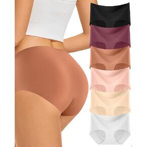 Womens Underwear Seamless Full Coverage Soft No Show Panties Invisible Hipster Sexy Bikini Ladies Briefs 6 Pack