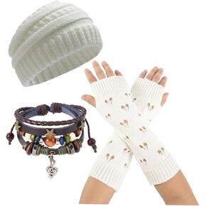 Therian Stuff Gear Grunge Clothes, Therian Fingerless Gloves,Knitted Headband Hat,Y2K Fairy Grunge Bracelet