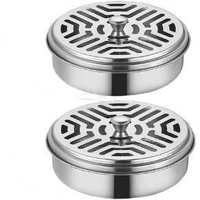 2 Portable Coil Holder, Incense Box Sandalwood Holder with Handle, Fireproof Incense Burner for Home Office Camping