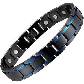 الأساور المغناطيسية للرجال Magenergy ، معصم مغناطيسي من التيتانيوم مع 3500 Gauss Magnets 8.5 '' قابلة للتعديل مع صندوق هدايا المجوهرات لعيد الأب