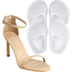 HiRui Metatarsal Pads for Women | Clear Ball of Foot Cushions (2 Pairs) | High Heel Inserts for All-Day Comfort and Pain Relief, Non-Slip Gel Pads for Loose Shoes and Blister, One Size (A-Clear)