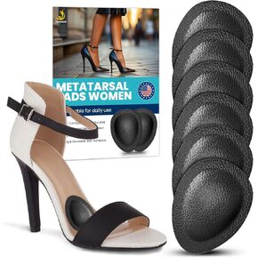 JUMPOW Metatarsal Pads Ball of Foot Cushion - 3 Pairs, 1/3" Thick Metatarsal Pads, Strong Adhesive Forefoot Pads, Ball of Foot Cushions for Women Men Metatarsalgia, Neuroma, Plantar Fasciitis Relief