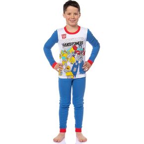 INTIMO Transformers Boys' Optimus Prime Bumblebee Characters Logo Sleep Pajama Set (6) Multicolored